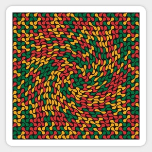 Twisted Metaballs Pattern (Rasta Colours) Sticker